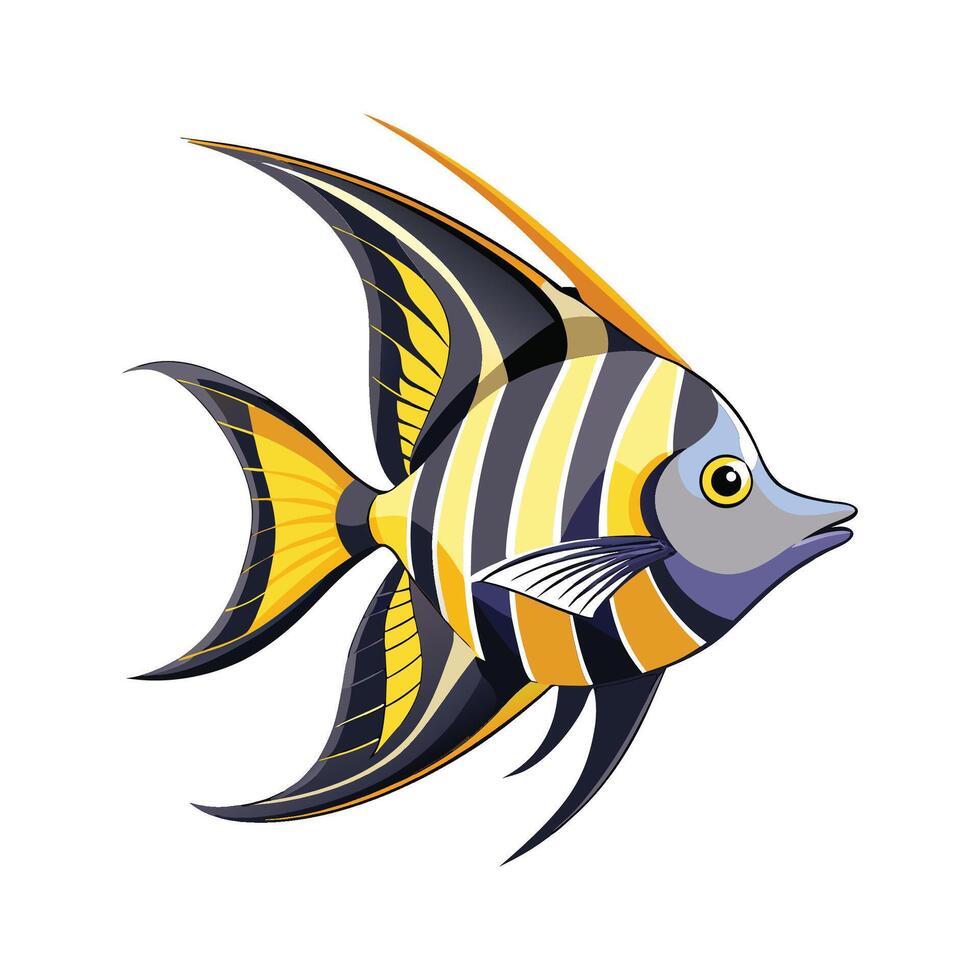 Stylish Art of Angelfish vector