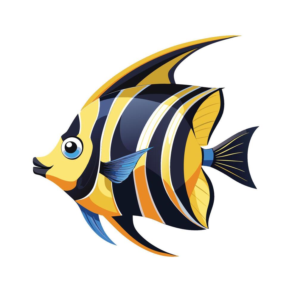Sophisticated Artwork of Angel Fish vector