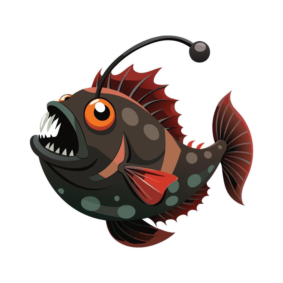 Elegant Design of Anglerfish vector