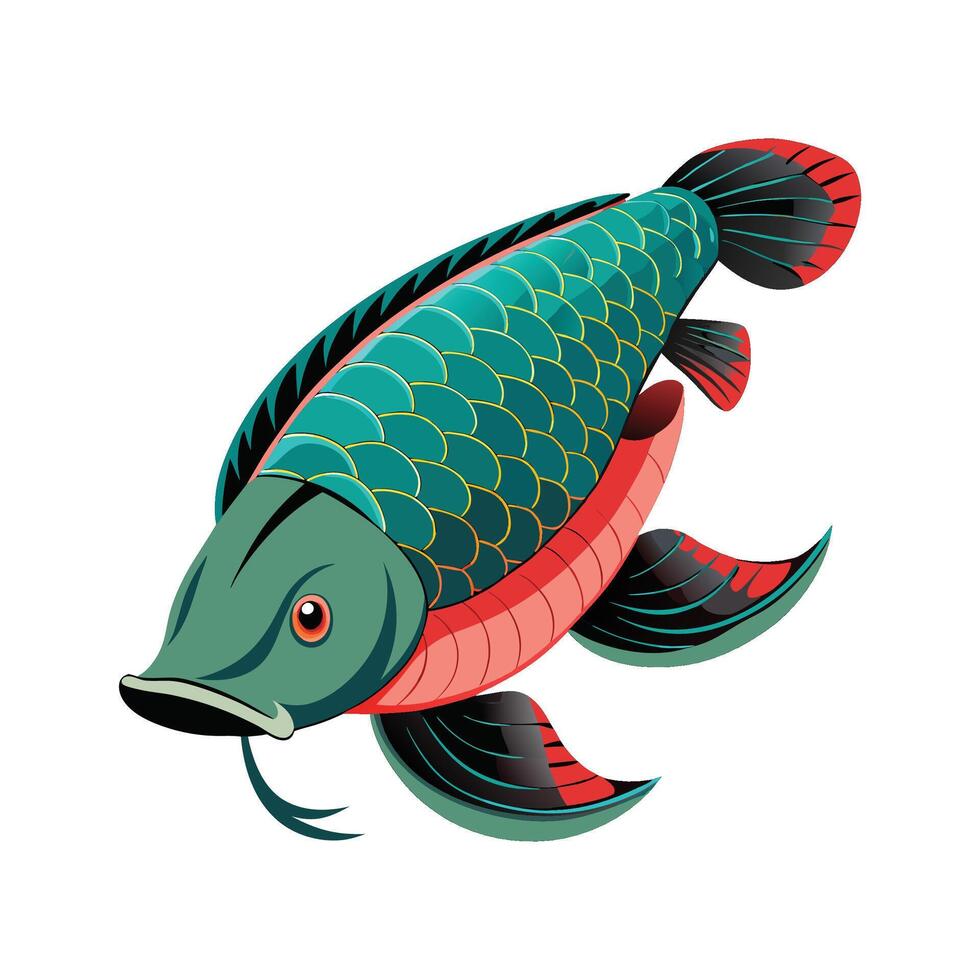 Stunning Artwork of Arapaima Fish vector