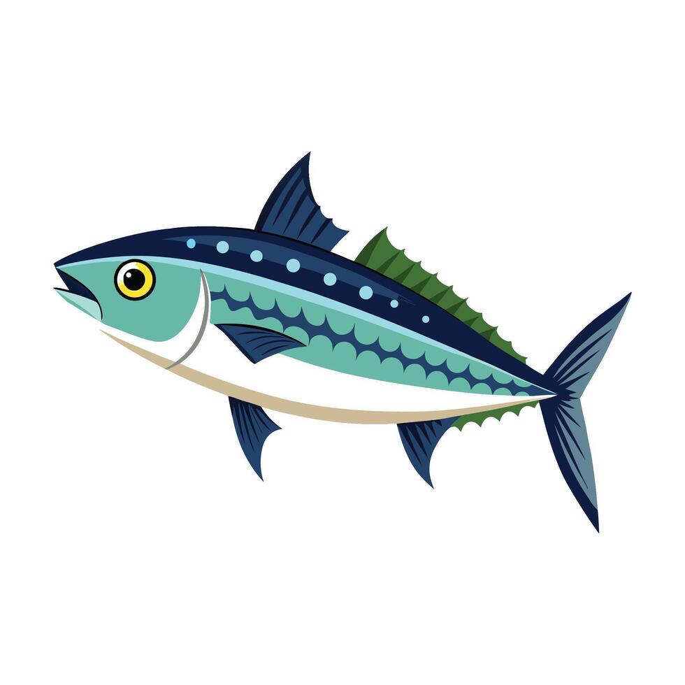 Vivid Art of Atlantic Mackerel Fish vector