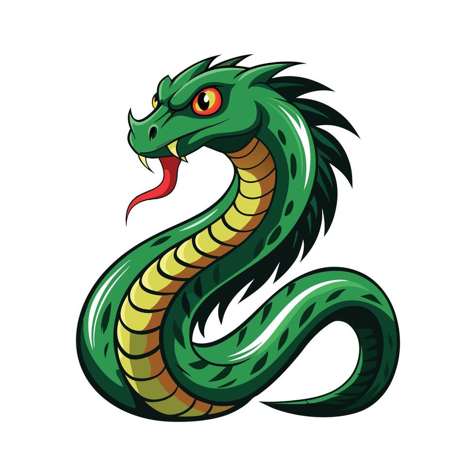 Stylish Illustration of Basilisk Snakes vector