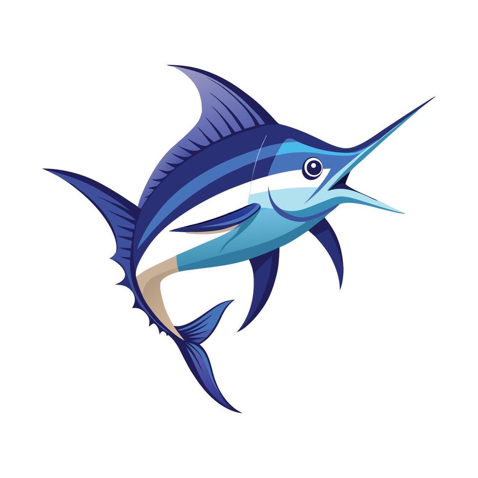 Stylish Illustration of Blue Marlin vector