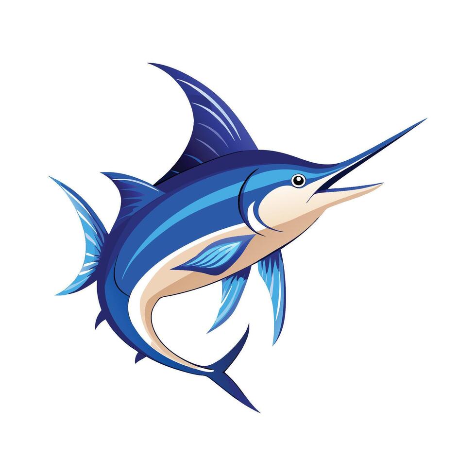 Elegant Design of Blue Marlin Fish vector