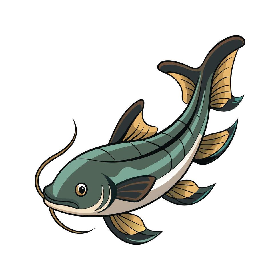 Elegant Design of Channel Catfish vector