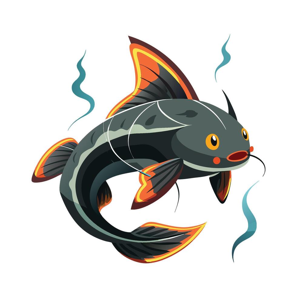 Elegant Artwork of Electric Catfish vector