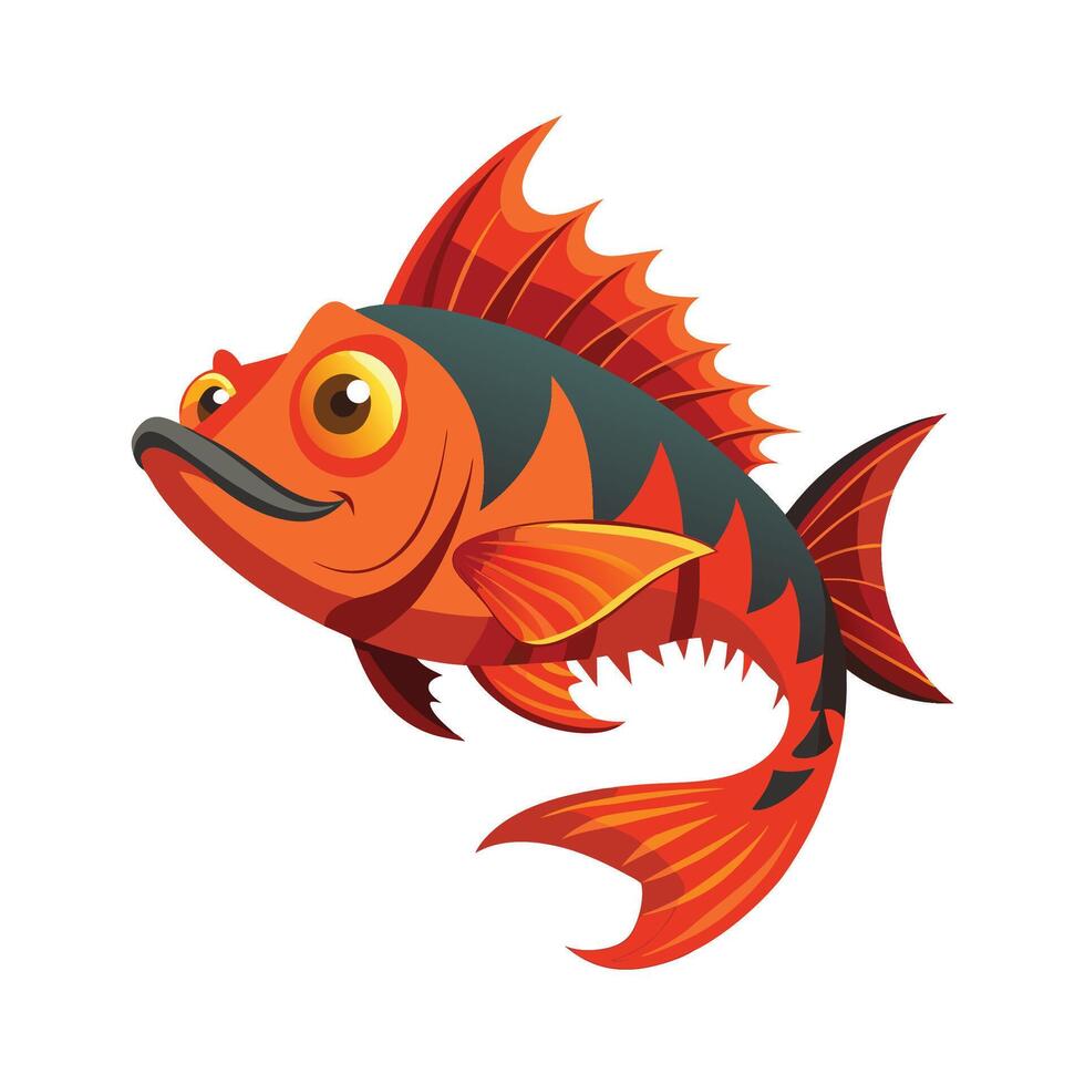 Elegant Artwork of Ember Fish vector