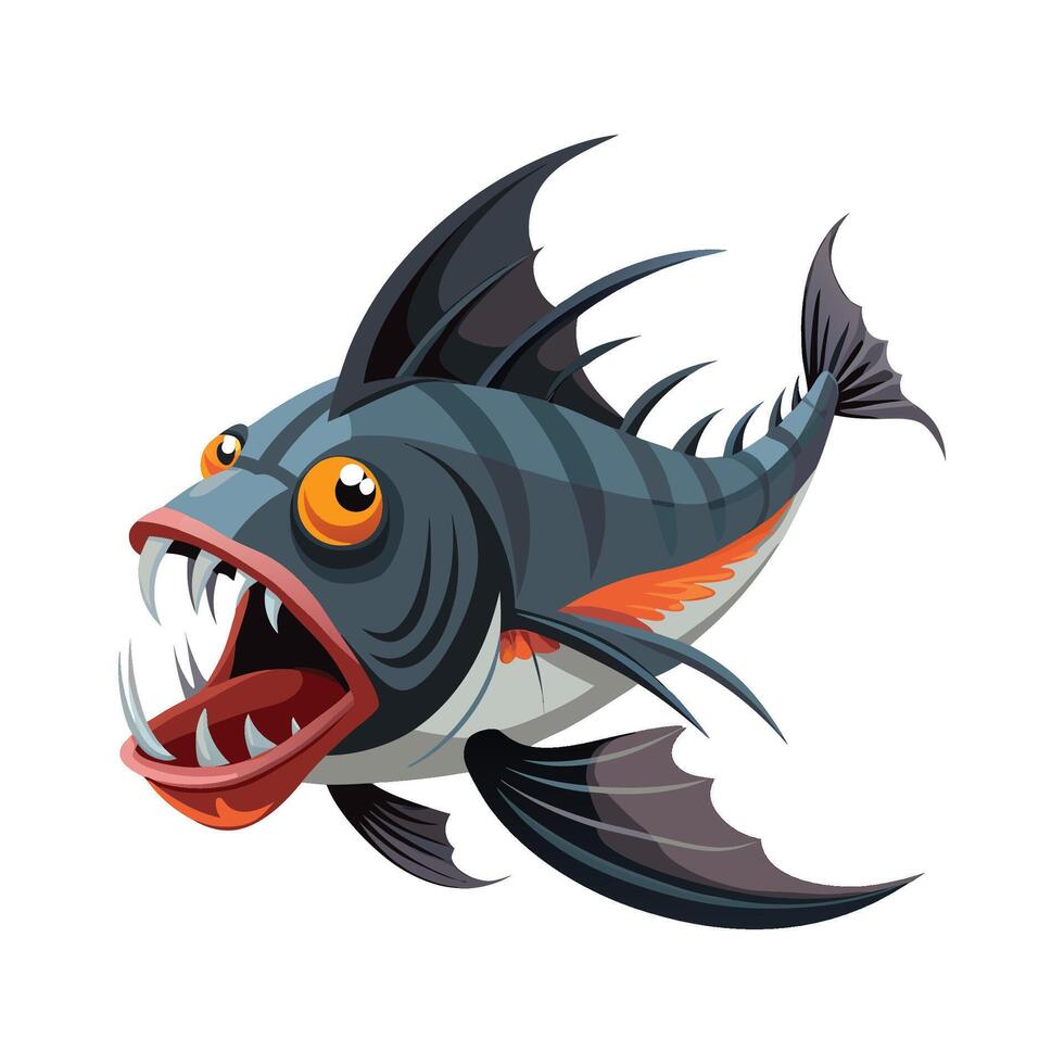Charming Design of Fangtooth Fish vector