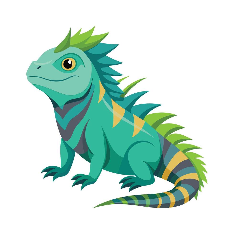 Elegant Artwork of Fiji Crested Iguana vector