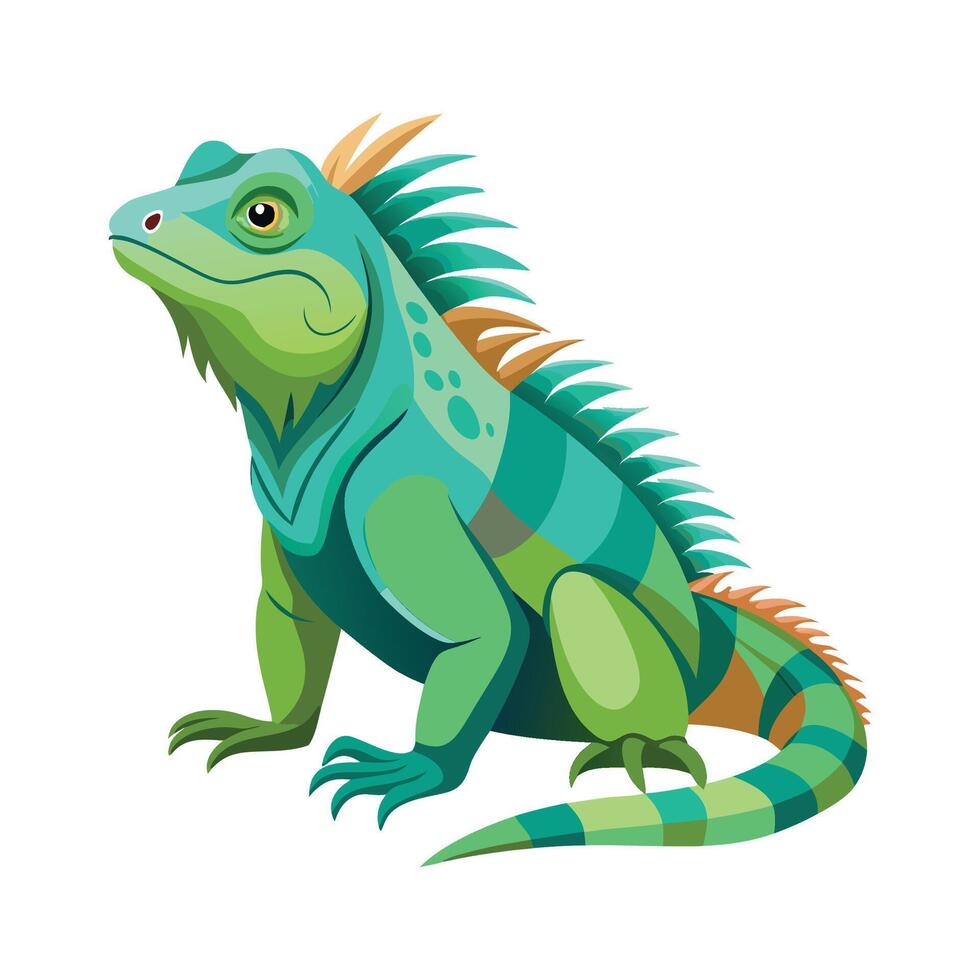 Stylish Illustration of Fiji Crested Iguana vector