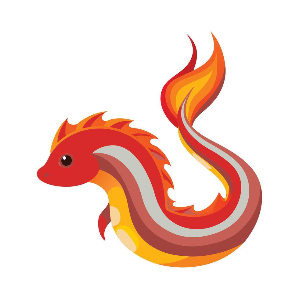 Elegant Artwork of Fire Eel vector