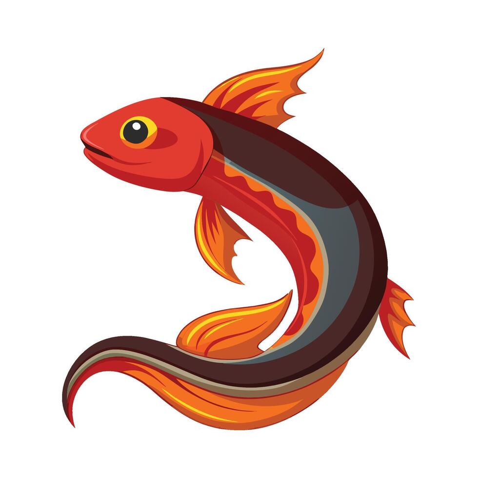 Charming Design of Fire Eel vector