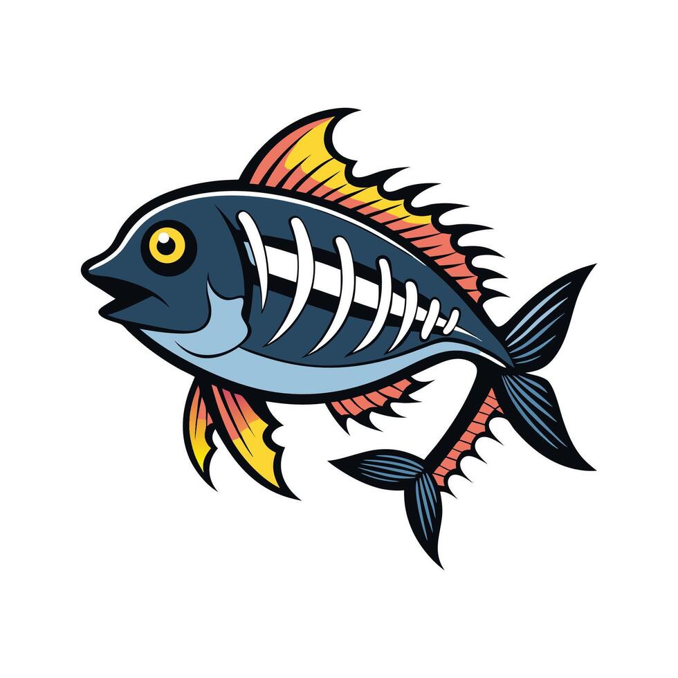 Elegant Artwork of Fish Bones Fish vector