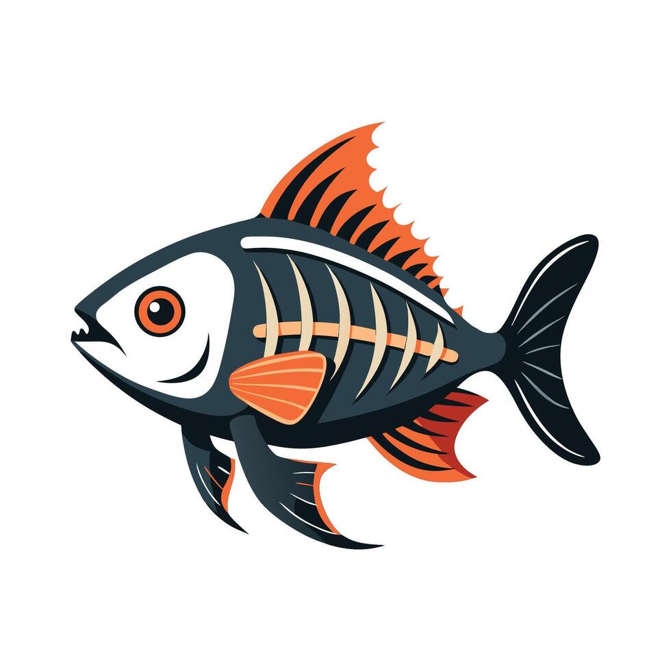 Stylish Illustration of Fish Bones Fish vector