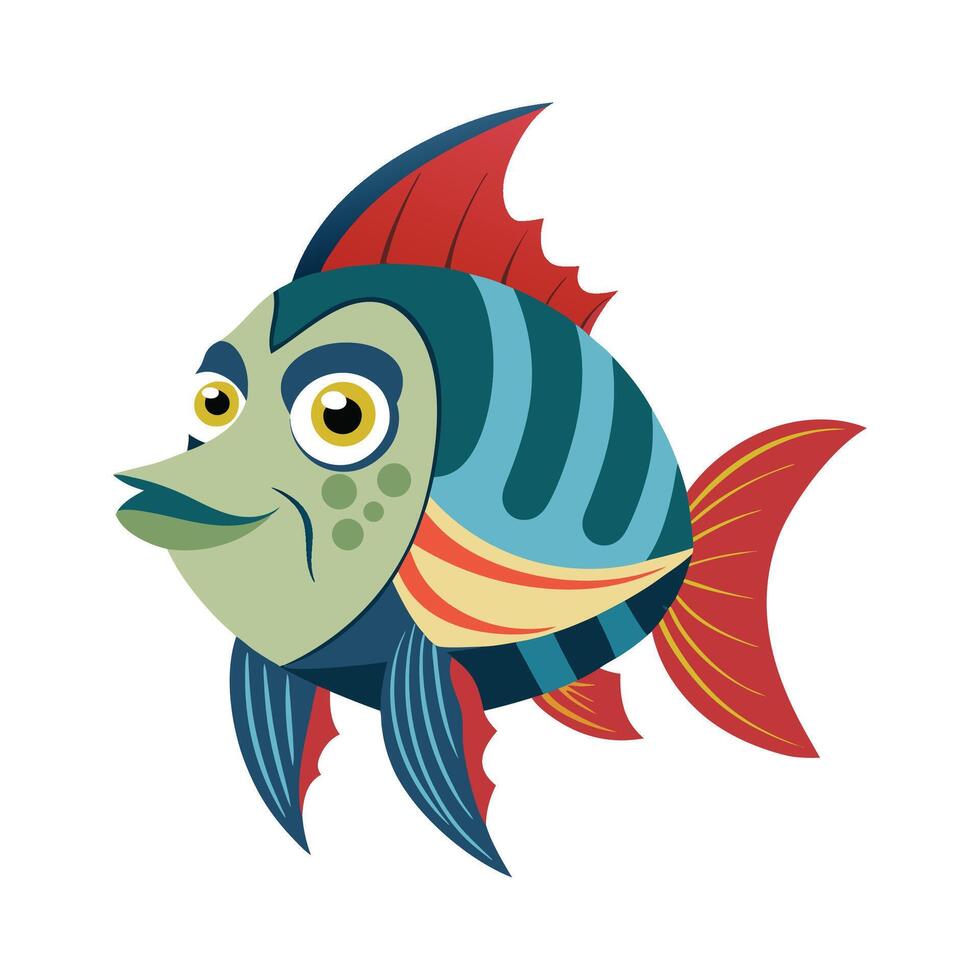 Dynamic Artwork of Fish Face vector