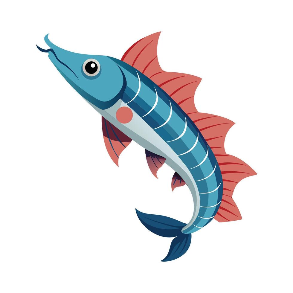 Charming Design of Giant Oarfish vector