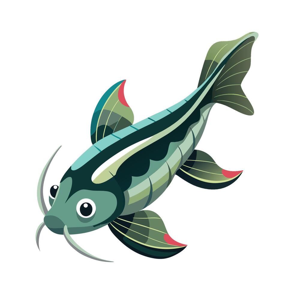 Elegant Artwork of Glass Catfish vector