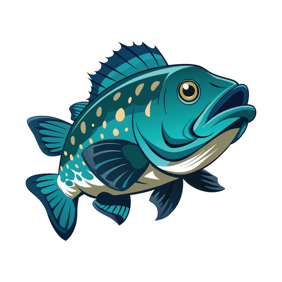 Charming Design of Goliath Grouper vector