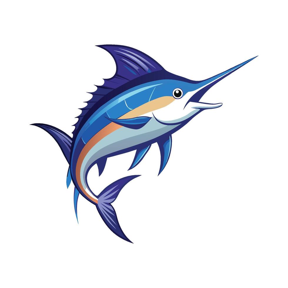Stylish Illustration of Marlin Fish vector