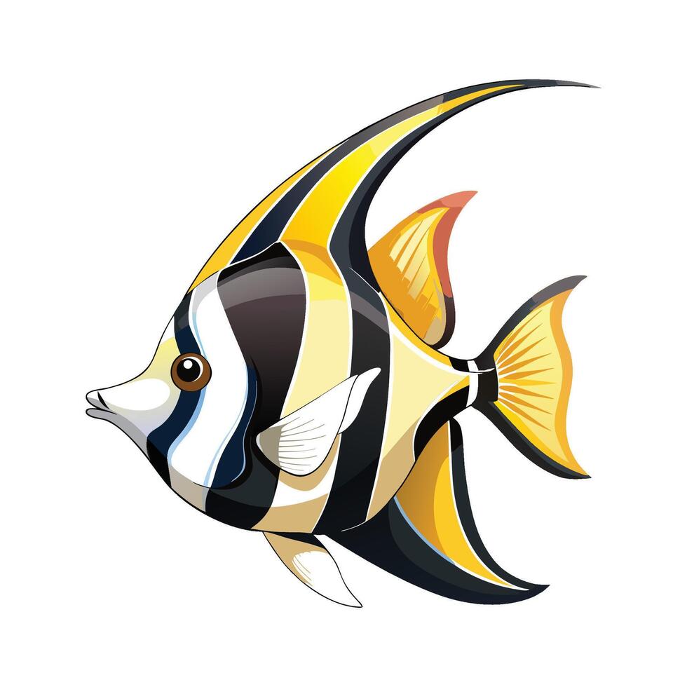 Stylish Illustration of Moorish Idol vector