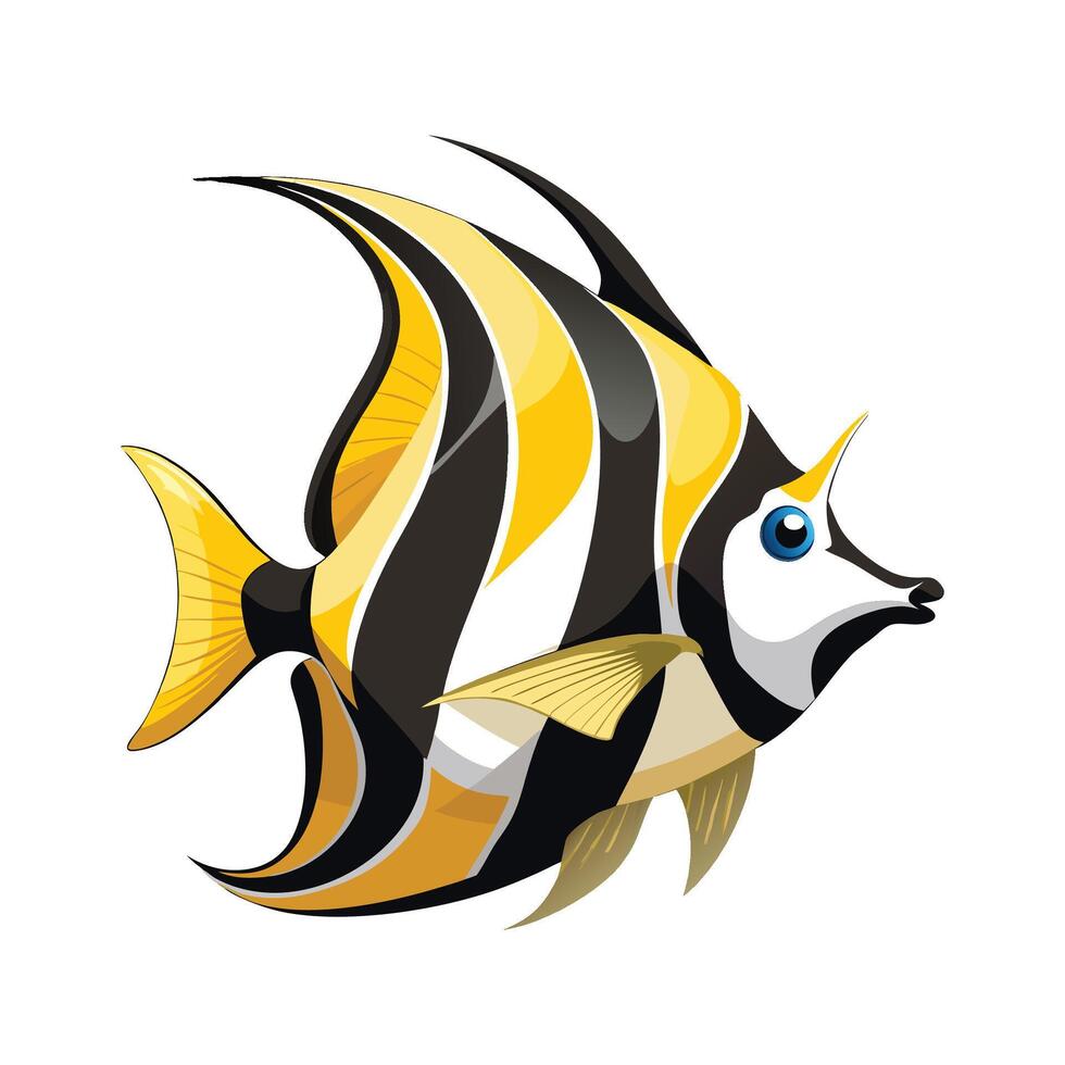 Dynamic Artwork of Moorish Idol vector