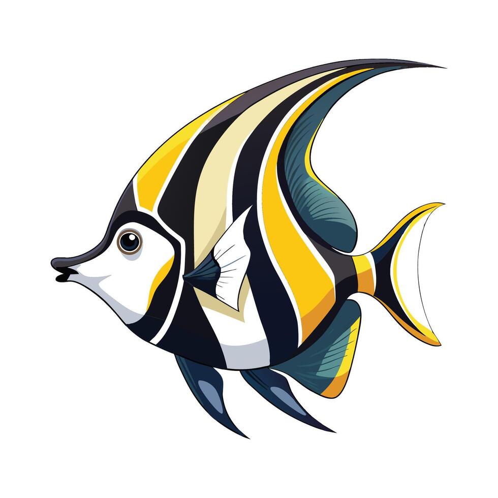 Elegant Artwork of Moorish Idol vector