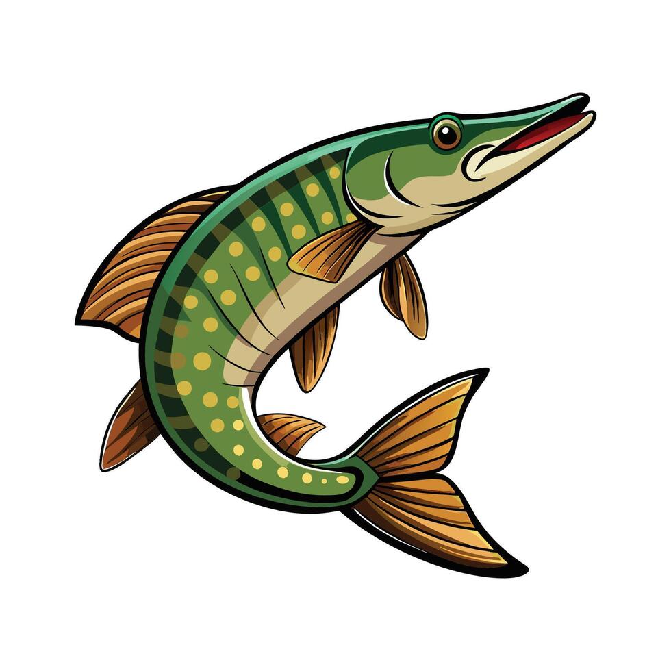 Stylish Illustration of Muskellunge vector