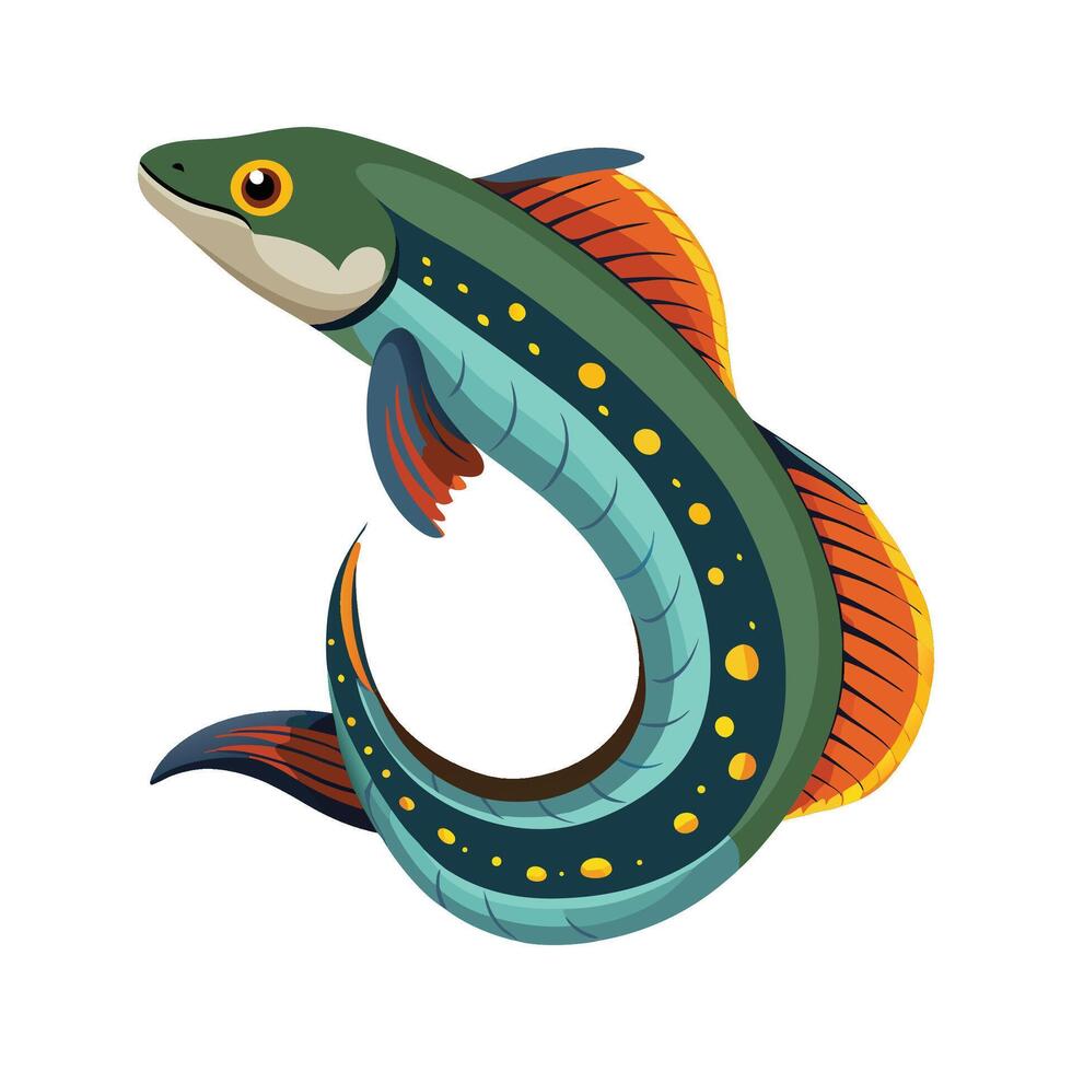 Elegant Artwork of Peacock Eel vector