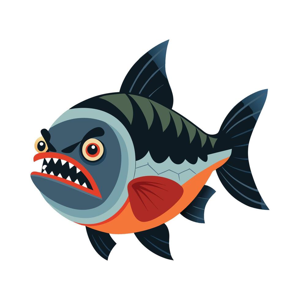 Charming Design of Piranha vector