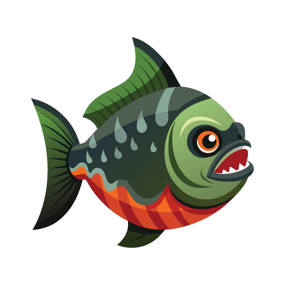 Elegant Artwork of Piranha vector