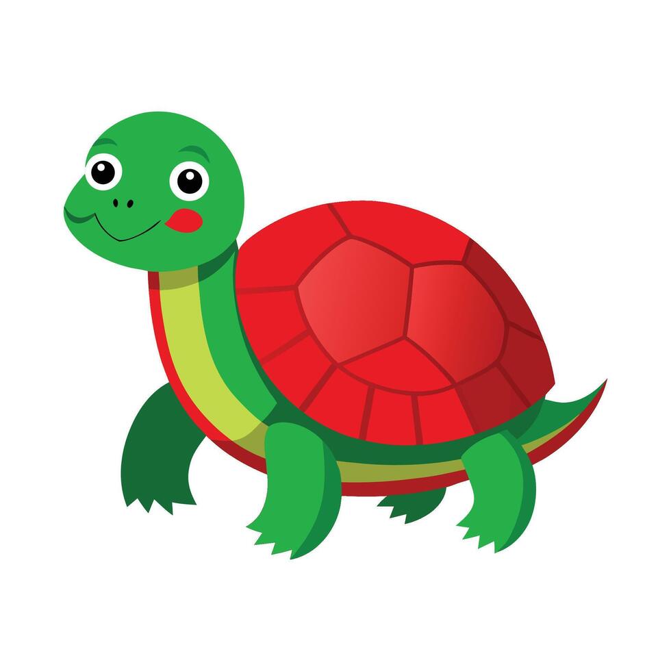 Charming Design of RedCrowned Roofed Turtle vector