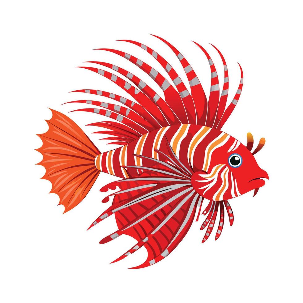 Stylish Illustration of Red Lionfish vector