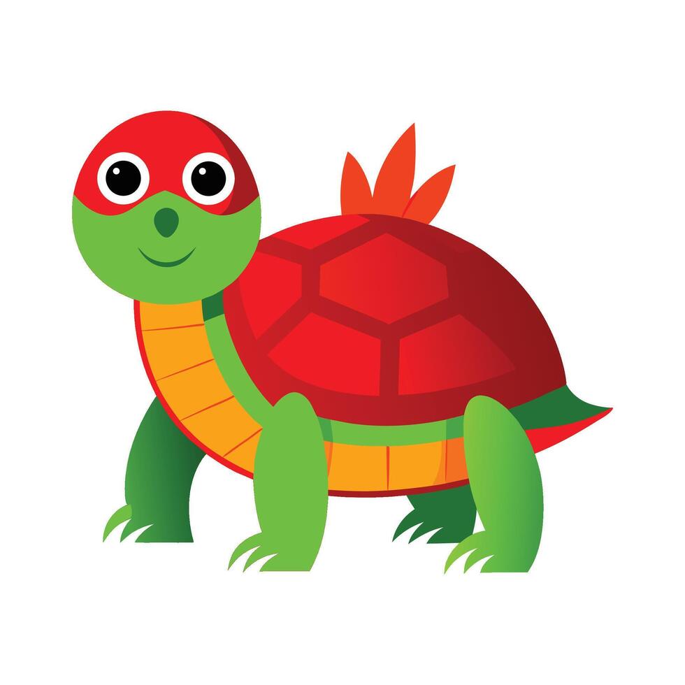 Elegant Artwork of RedCrowned Roofed Turtle vector