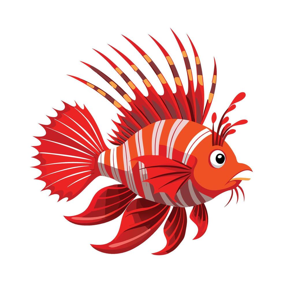 Dynamic Artwork of Red Lionfish vector