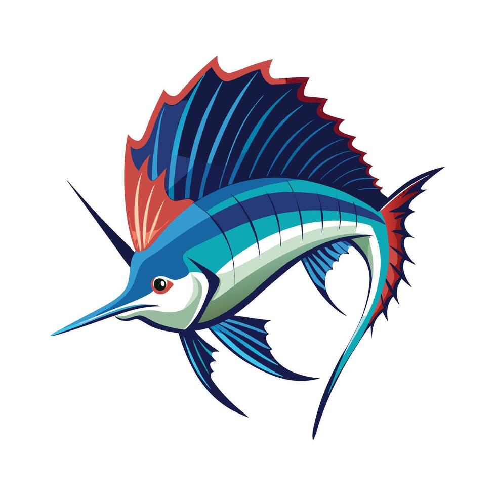 Dynamic Artwork of Sailfish vector