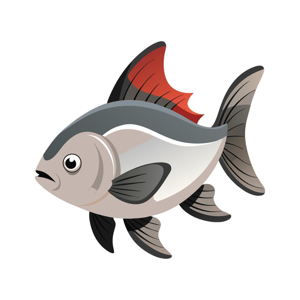 Charming Design of Silver Carp vector