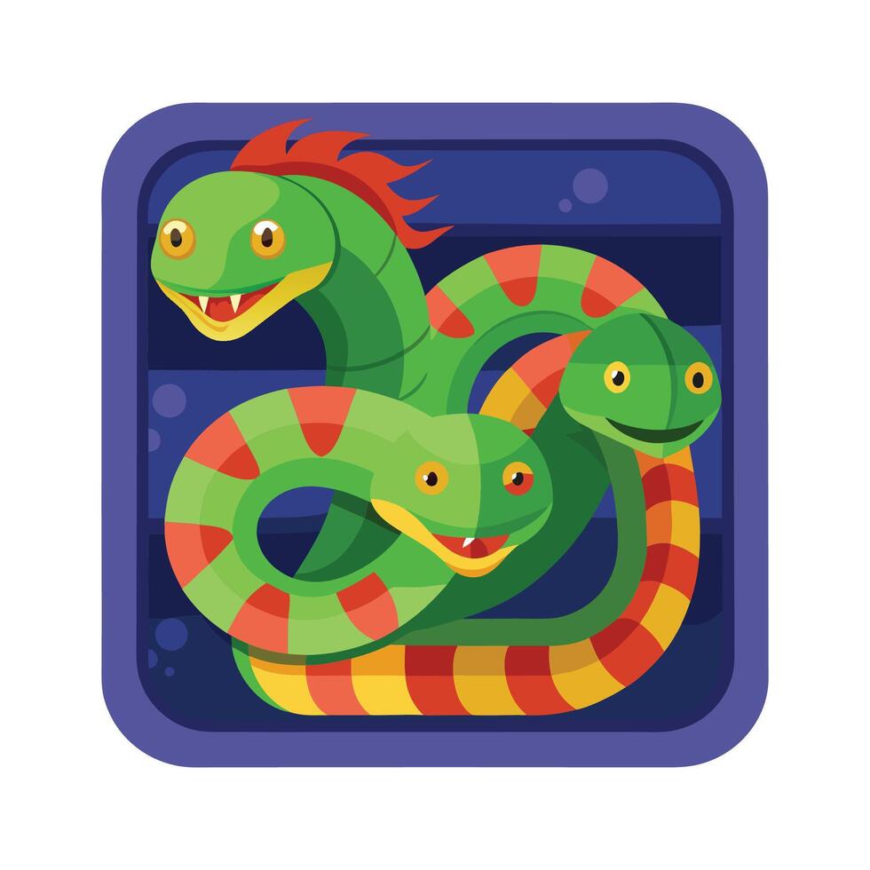 Stylish Illustration of Slider Snakes vector