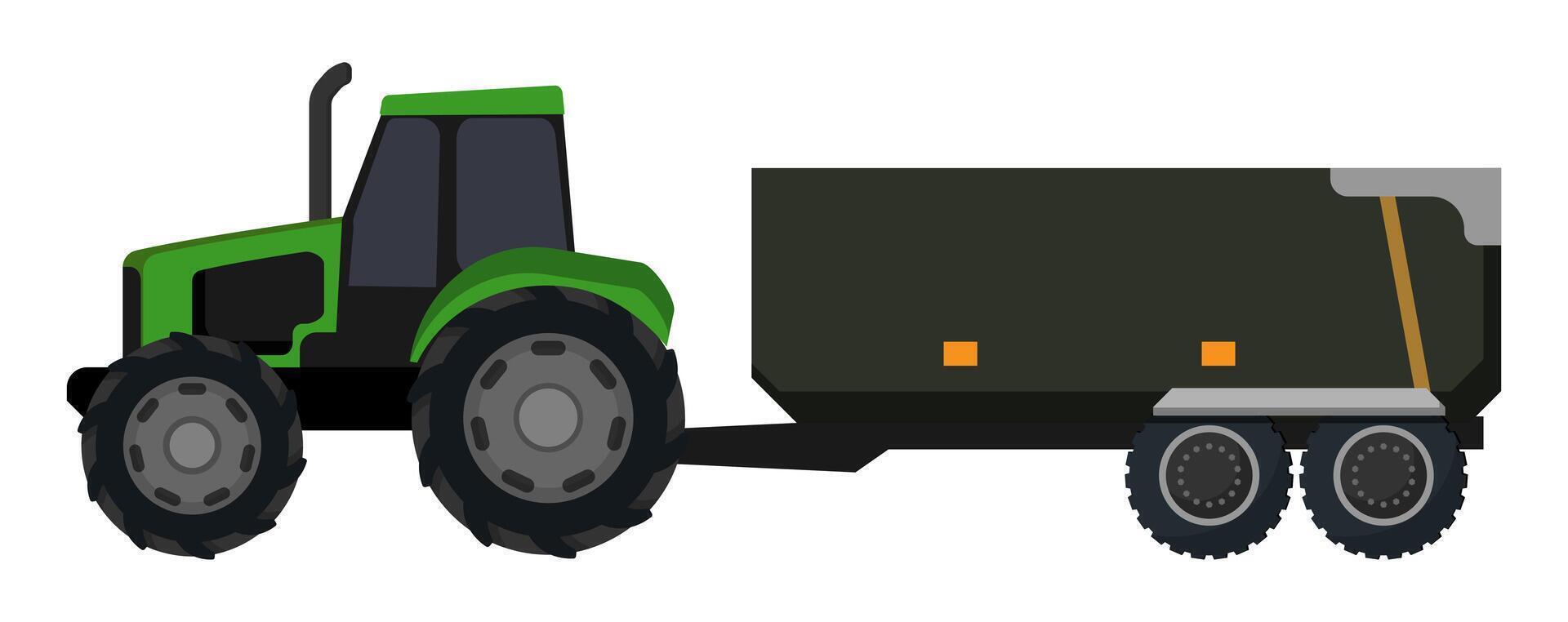 Tractor with trailer illustration vector