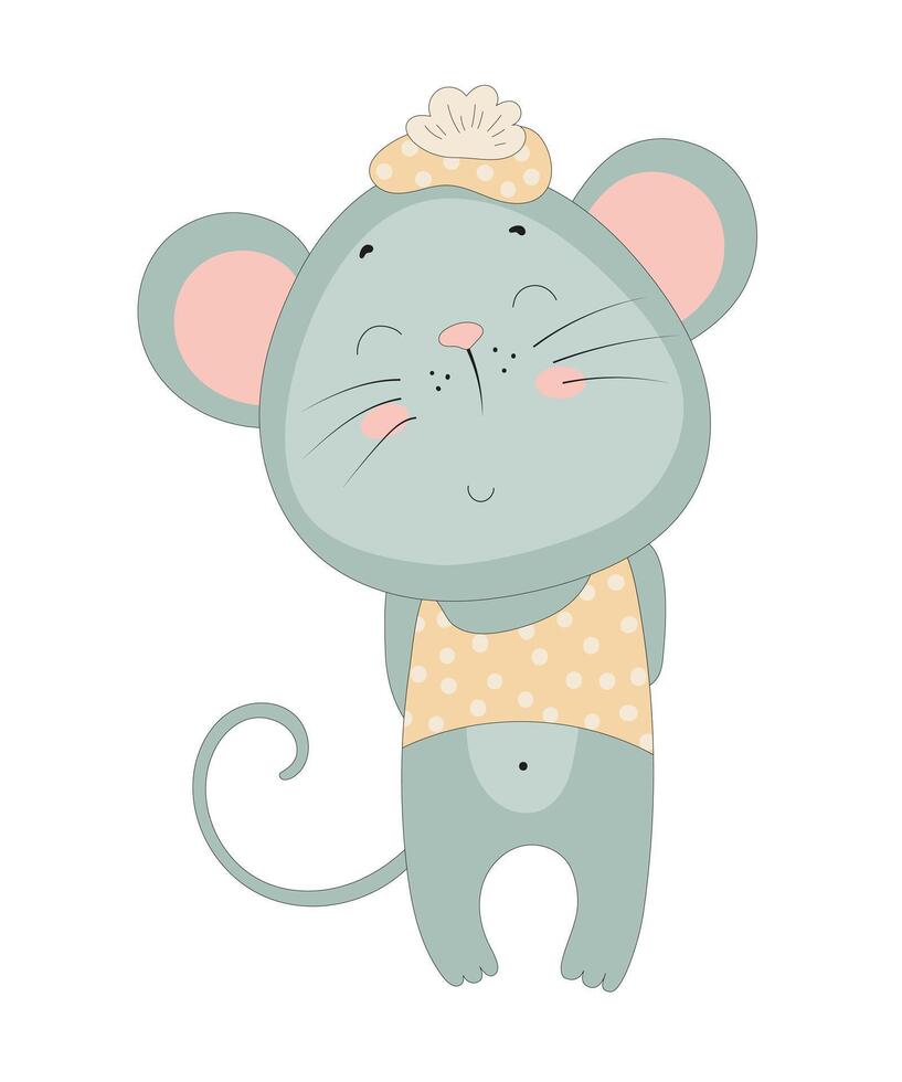 Cute mouse illustration vector