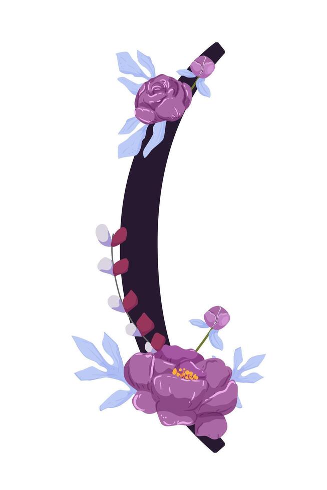 A purple flower is on the letter c vector