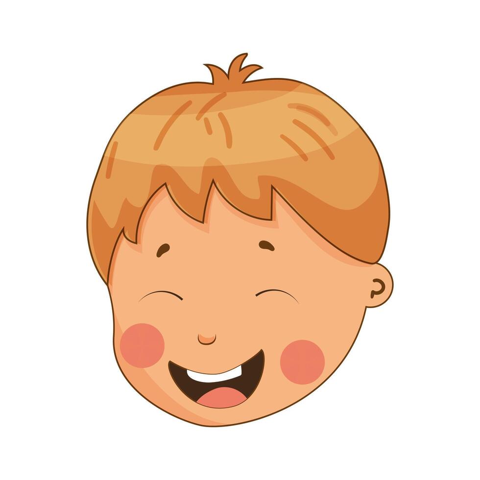 A cartoon boy's face with a smile vector
