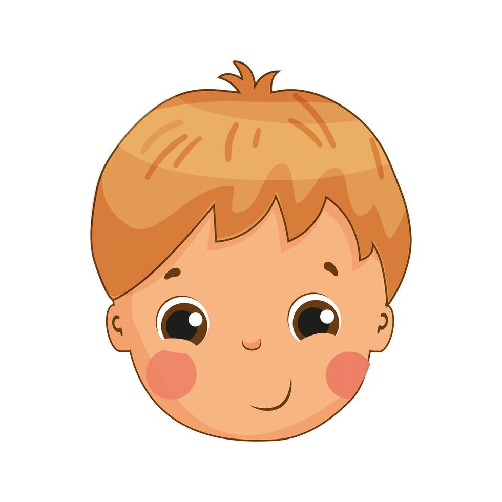 A cartoon boy's face with a big smile vector