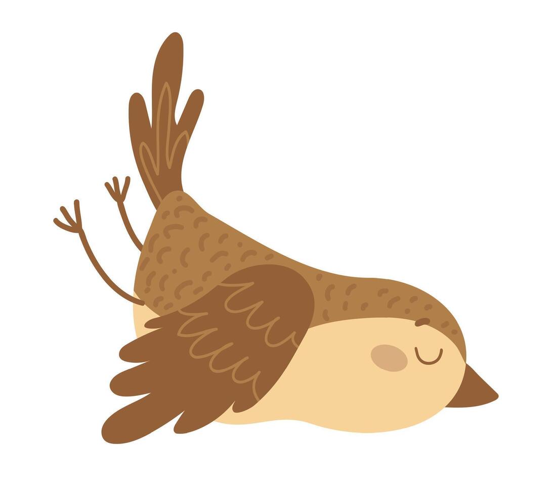 A cartoon bird with its wings spread out vector