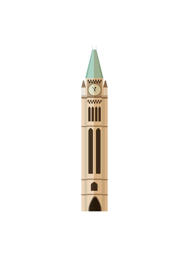 A cartoon illustration of a tall building with a clock tower vector