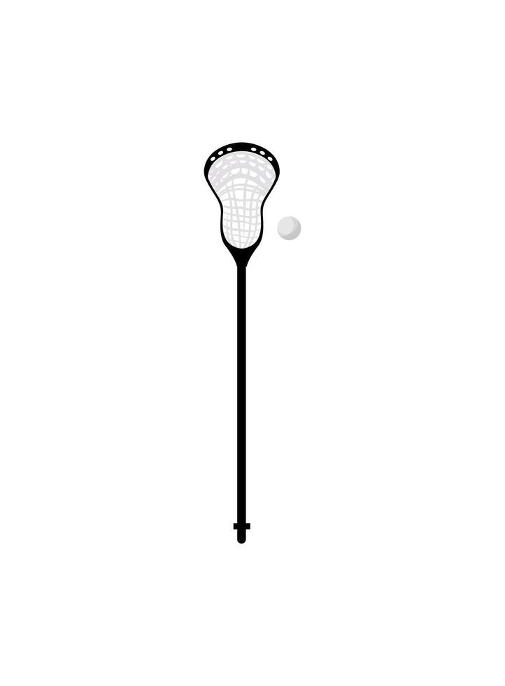 A lacrosse stick and ball on a white background vector