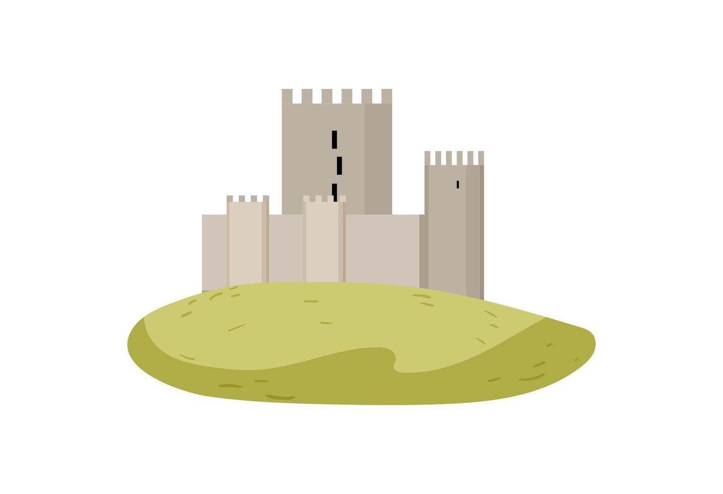 An illustration of a castle on a hill vector