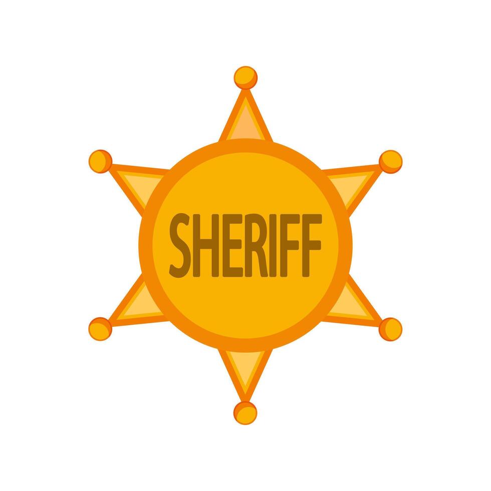Sheriff icon in cartoon style vector