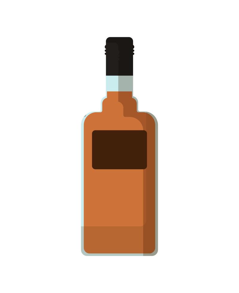 A bottle of whiskey on a white background vector