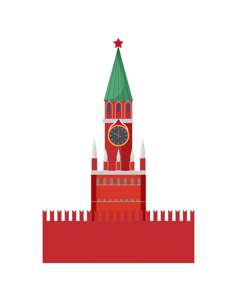 The red tower of moscow kremlin, illustration vector