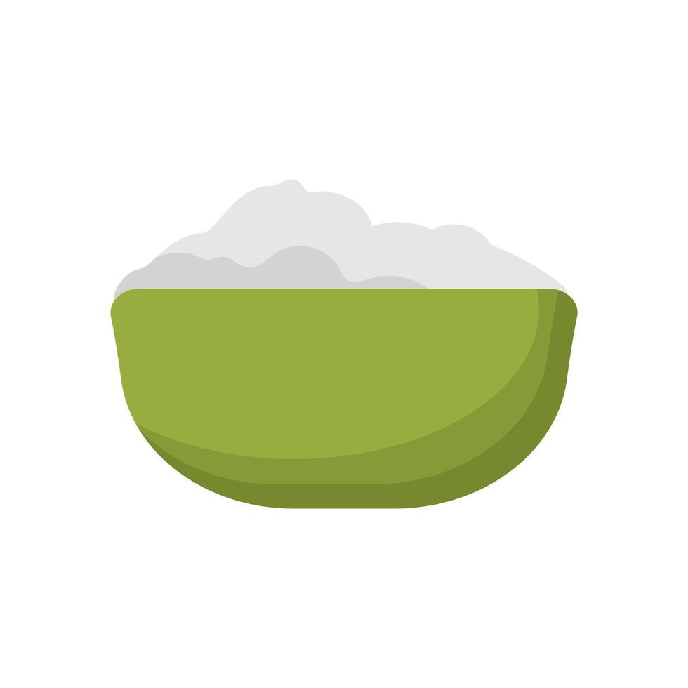 Rice bowl icon in flat style on white background vector